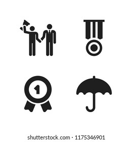 best icon. 4 best vector icons set. trophy, umbrella and award icons for web and design about best theme