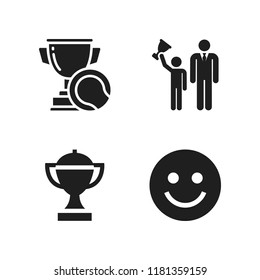 best icon. 4 best vector icons set. smiley and trophy icons for web and design about best theme