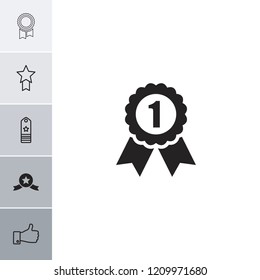 Best icon. collection of 6 best filled and outline icons such as number 1 medal, medal with star, thumb up, rank. editable best icons for web and mobile.