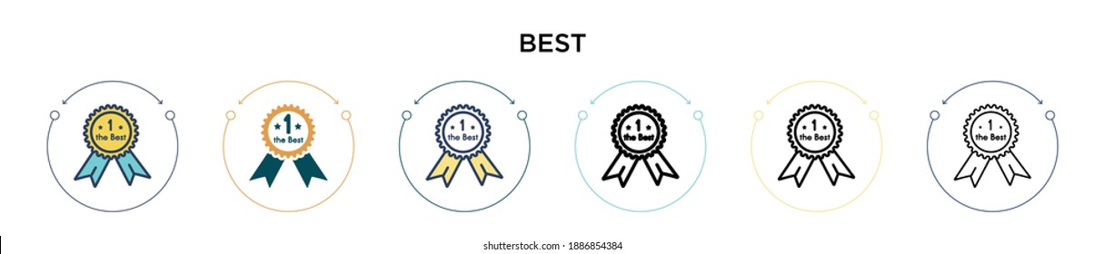 Best icon in filled, thin line, outline and stroke style. Vector illustration of two colored and black best vector icons designs can be used for mobile, ui, web