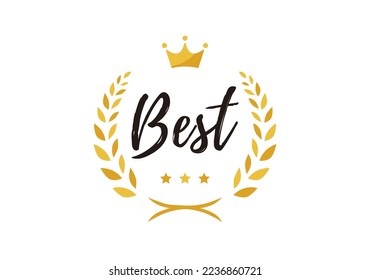 Best icon laurel wreath vector illustration