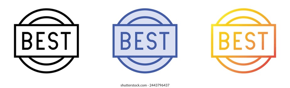 best icon. Linear, Blue Fill and Gradient Style Design Isolated On White Background