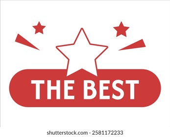 the best icon on white background
Vector frame with star best, win icon