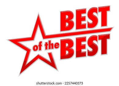 Best of the best icon. Best seller sign with star on transparent background