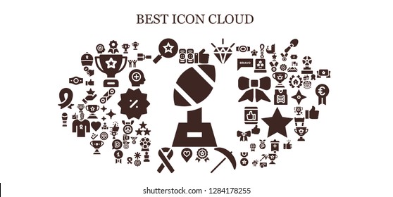  best icon set. 93 filled best icons. Simple modern icons about  - Trophy, Kneepad, Quality, Favorites, Thumbs up, Winner, Pick, Favorite, Ribbon, Champion belt, Success, Positive