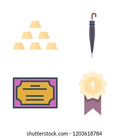 best icon set. vector set about gold, award, umbrella and certificate icons set.