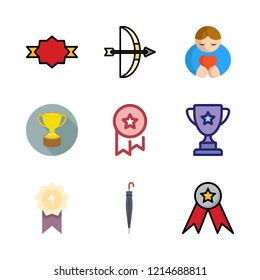 best icon set. vector set about medal, quality, umbrella and award icons set.