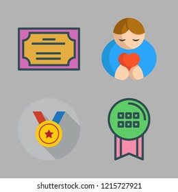 best icon set. vector set about hugh, medal and certificate icons set.