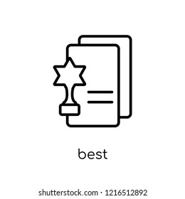 best icon. Trendy modern flat linear vector best icon on white background from thin line collection, outline vector illustration