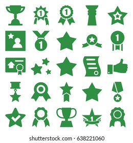 Best icons set. set of 25 best filled icons such as star, thumb up, ribbon, favorite photo, bill of house sell, trophy, 1st place star, number 1 medal, medal with star