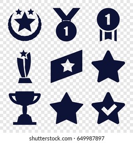 Best icons set. set of 9 best filled icons such as star, rank, trophy