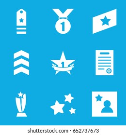 Best icons set. set of 9 best filled icons such as star, favorite photo, bill of house, 1st place star, rank, trophy