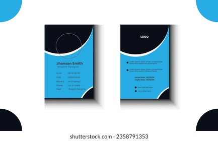 the best ID Card design template. Flat Style Vector Illustration. Vertical Visiting or Business Card Template. comfortable for companies, corporates, offices and many other of business purposes.