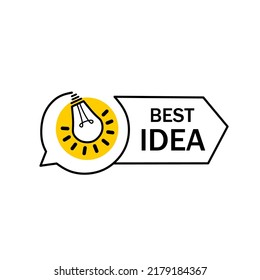 Best Idea Creative light bulb Concept. Business idea. Vector illustration on white background.