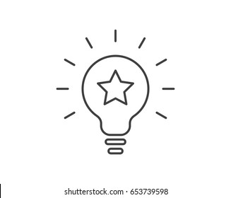 Best idea icon, star icon. Light bulb icon. Lamp illustration