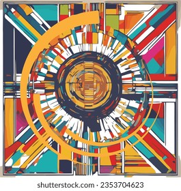 Best for identity and logotypes. Abstract Tech Circle Combined with Face Silhouette.  Abstract Geometric shape. Modern icon design logo element with business card template. Spiral Vector Illustration.