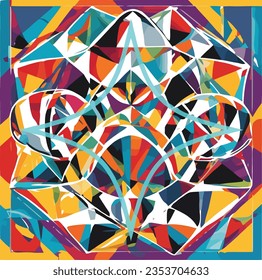 Best for identity and logotypes. Abstract Tech Circle Combined with Face Silhouette.  Abstract Geometric shape. Modern icon design logo element with business card template. Spiral Vector Illustration.