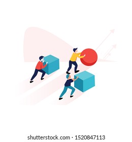 Best Innovation solution for your business, solve problem, business service landing page. Business solution web page, website project, vector illustration. Development innovation, homepage landing 