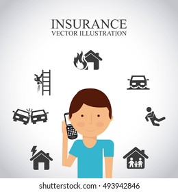 best insurance concept icons vector illustration design