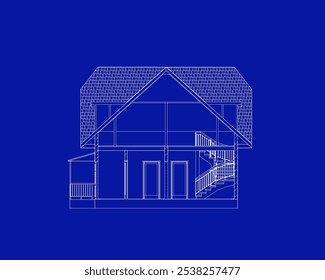 O melhor fundo arquitetônico interessante. Seção transversal da casa suburbana. Especificações técnicas do vetor.