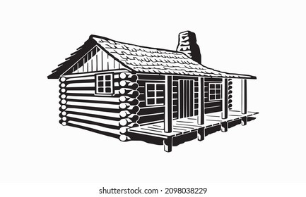 Best interesting architectural background. Incision house. Vector illustration.