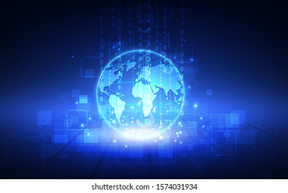 Best Internet Concept of global business. Globe, glowing lines on technological background. Electronics, Wi-Fi, symbols Internet, satellite communications