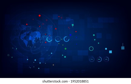 Best Internet Concept of global business. Globe, glowing lines on technological background. Electronics, Wi-Fi, rays, symbols Internet, television, mobile and satellite communications