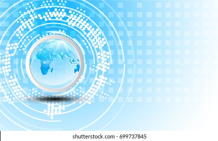Best Internet Concept of global business. Globe, glowing lines on technological background.Internet, 3D illustration