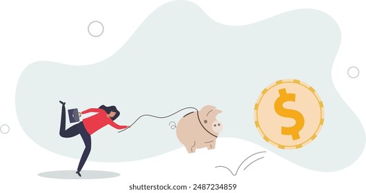 Best investment, money working for you or mutual fund return, savings or wealth management, searching for yield concept.flat design.illustration with people.