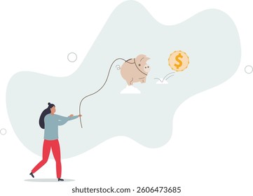Best investment, money working for you or mutual fund return, savings or wealth management, searching for yield concept.flat character life .
