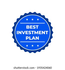 Best Investment Plan Business Badge Icon Design Vector