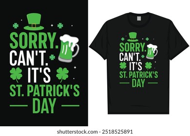 Mejor día irlandés de San Patricio Día irlandés del festival Beber cerveza en el amor Irlanda Hoja verde Shamrock Suerte de vacaciones Tipografía Gráficos Diseño de la camiseta