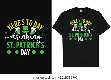 Mejor día irlandés de San Patricio Día irlandés del festival Beber cerveza en el amor Irlanda Hoja verde Shamrock Suerte de vacaciones Tipografía Gráficos Diseño de la camiseta