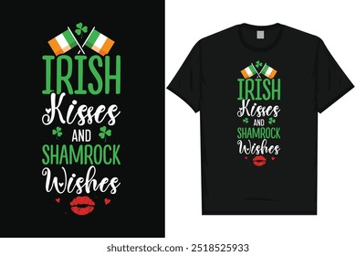 Mejor día irlandés de San Patricio Día irlandés del festival Beber cerveza en el amor Irlanda Hoja verde Shamrock Suerte de vacaciones Tipografía Gráficos Diseño de la camiseta