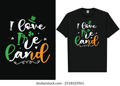 Mejor día irlandés de San Patricio Día irlandés del festival Beber cerveza en el amor Irlanda Hoja verde Shamrock Suerte de vacaciones Tipografía Gráficos Diseño de la camiseta