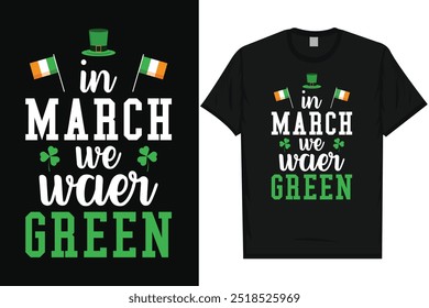 Mejor día irlandés de San Patricio Día irlandés del festival Beber cerveza en el amor Irlanda Hoja verde Shamrock Suerte de vacaciones Tipografía Gráficos Diseño de la camiseta