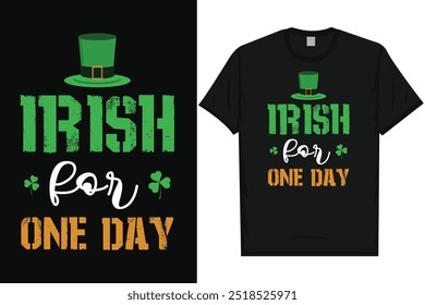 Mejor día irlandés de San Patricio Día irlandés del festival Beber cerveza en el amor Irlanda Hoja verde Shamrock Suerte de vacaciones Tipografía Gráficos Diseño de la camiseta