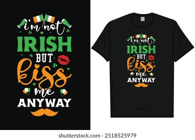 Mejor día irlandés de San Patricio Día irlandés del festival Beber cerveza en el amor Irlanda Hoja verde Shamrock Suerte de vacaciones Tipografía Gráficos Diseño de la camiseta