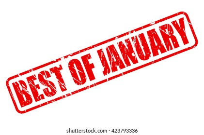 BEST OF JANUARY red stamp text on white