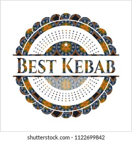 Best Kebab arabic emblem background. Arabesque decoration.