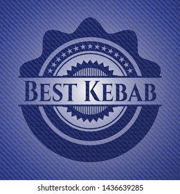 Best Kebab badge with denim texture. Vector Illustration. Detailed.