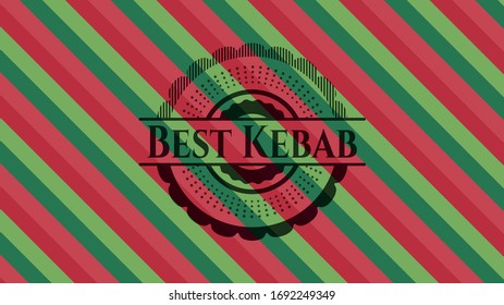 Best Kebab christmas badge. Vector Illustration. Detailed.