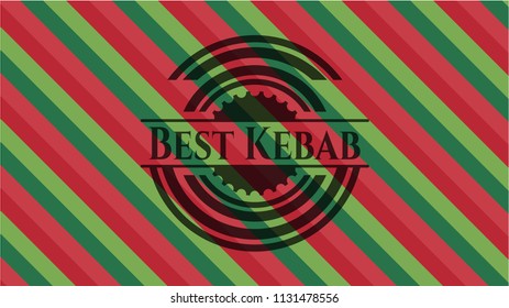 Best Kebab christmas emblem background.