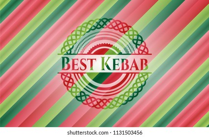 Best Kebab christmas emblem background.