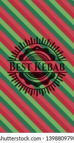 Best Kebab christmas style badge. Vector Illustration. Detailed.