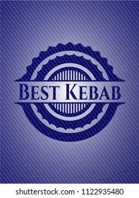 Best Kebab emblem with denim texture