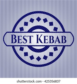 Best Kebab jean or denim emblem or badge background