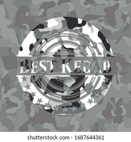 Best Kebab on grey camo texture