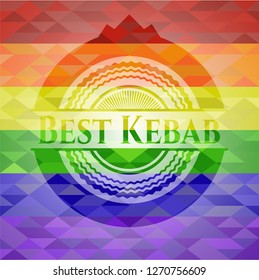 Best Kebab on mosaic background with the colors of the LGBT flag