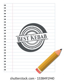 Best Kebab pencil emblem. Vector Illustration. Detailed.